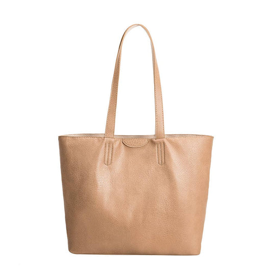 Denise Large Reversible Vegan Tote Bag in Taupe