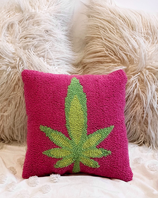 Tufted Pot Leaf Pillow